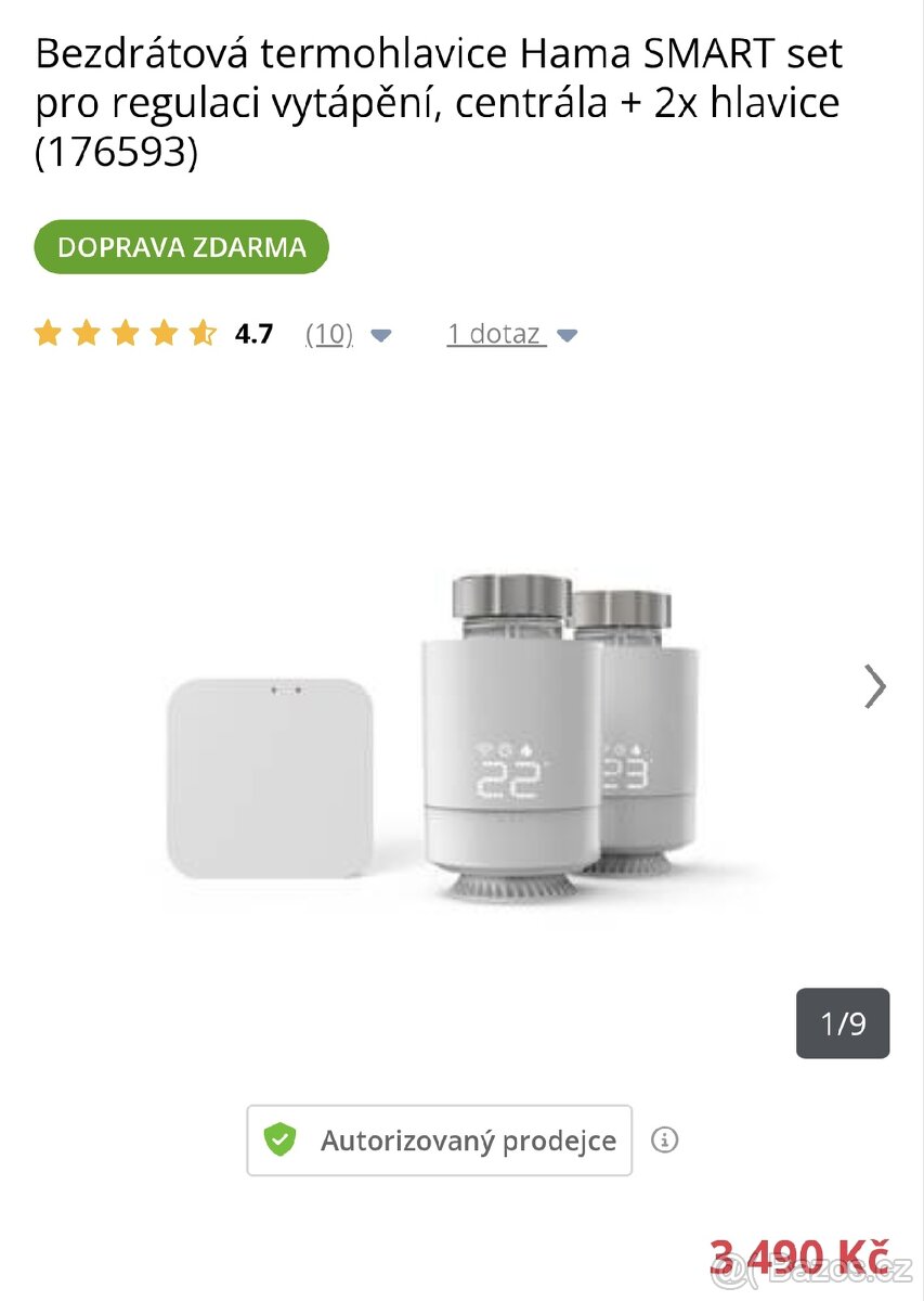 Bezdrátová termohlavice HAMA Smart set