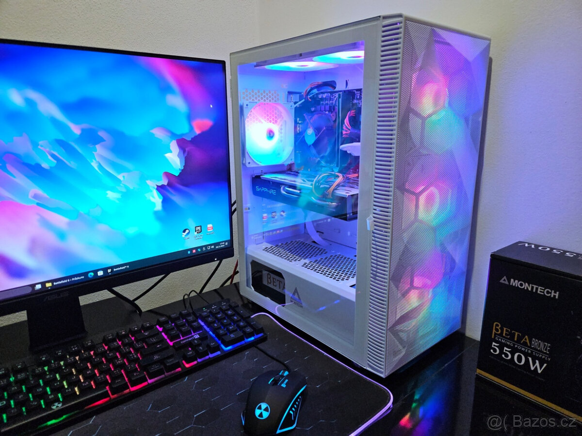 🔥 Herní PC i5 | RX 580 | 16GB RAM | 1TB SSD | 6xRGB | WiFi