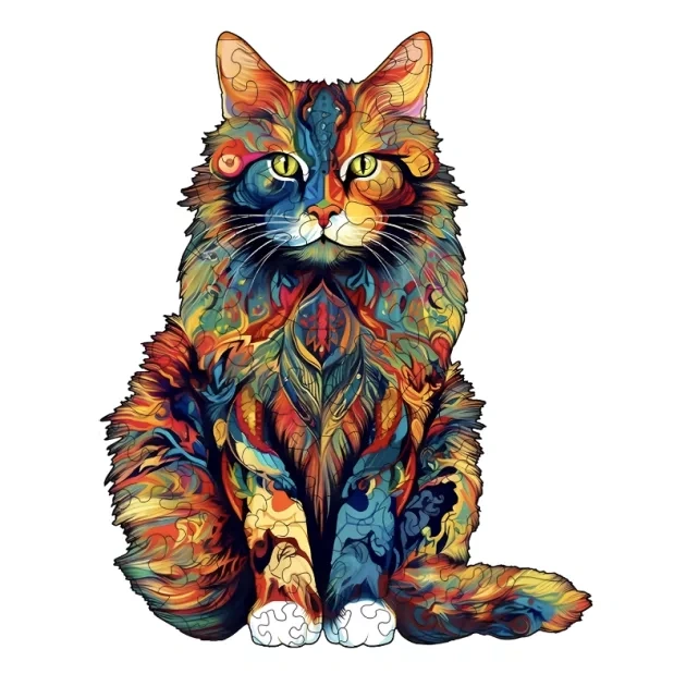 NOVÉ - Dřevěné puzzle Kočka A3