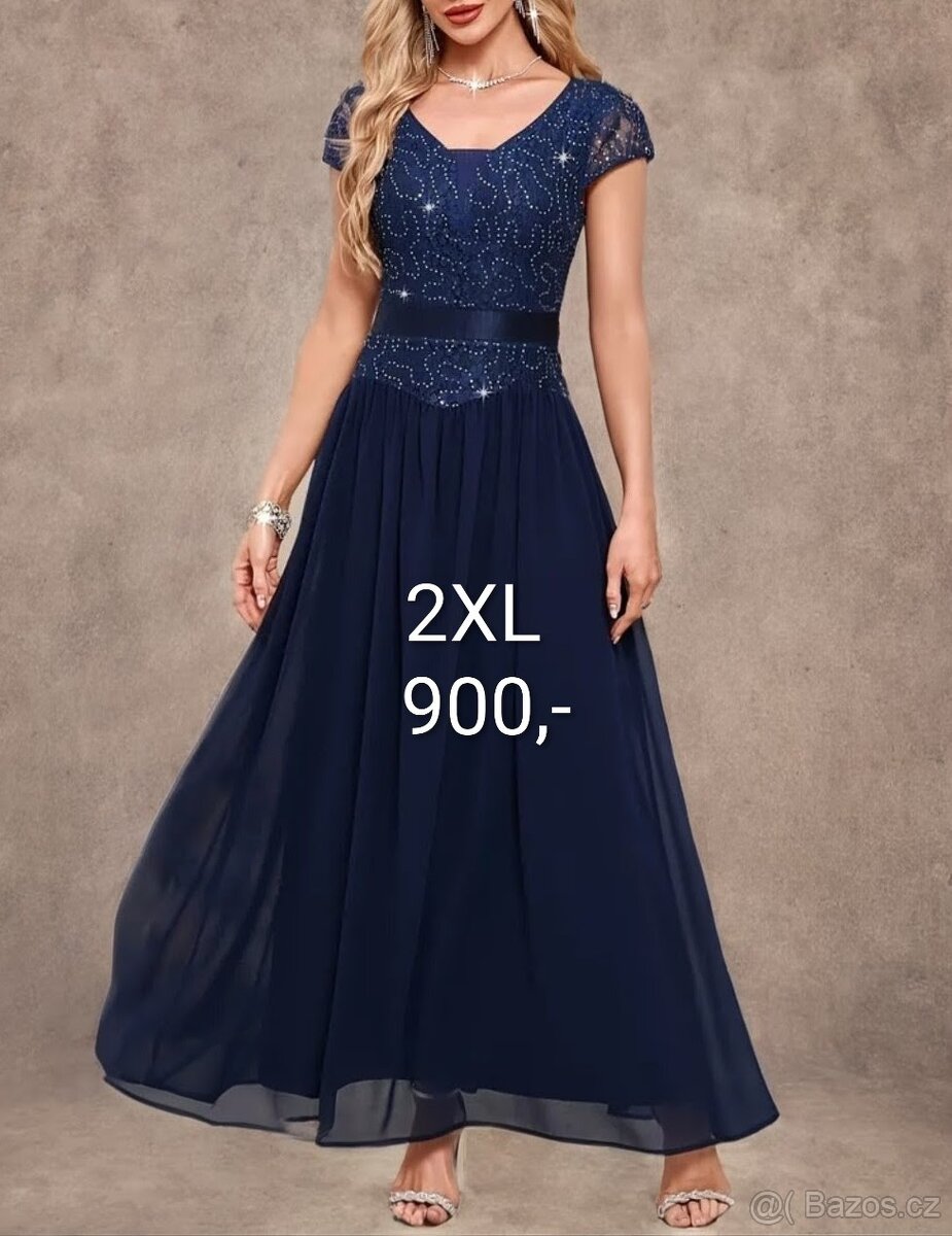 NOVÉ plesové šaty TMAVĚ MODRÉ