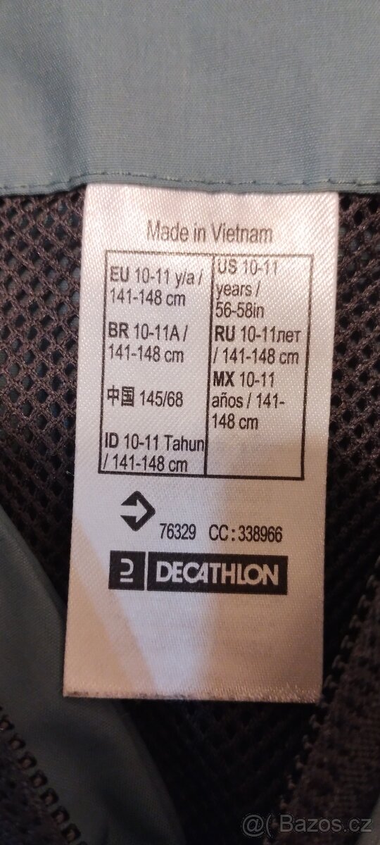 Dětská bunda Decathlon velikost 141
