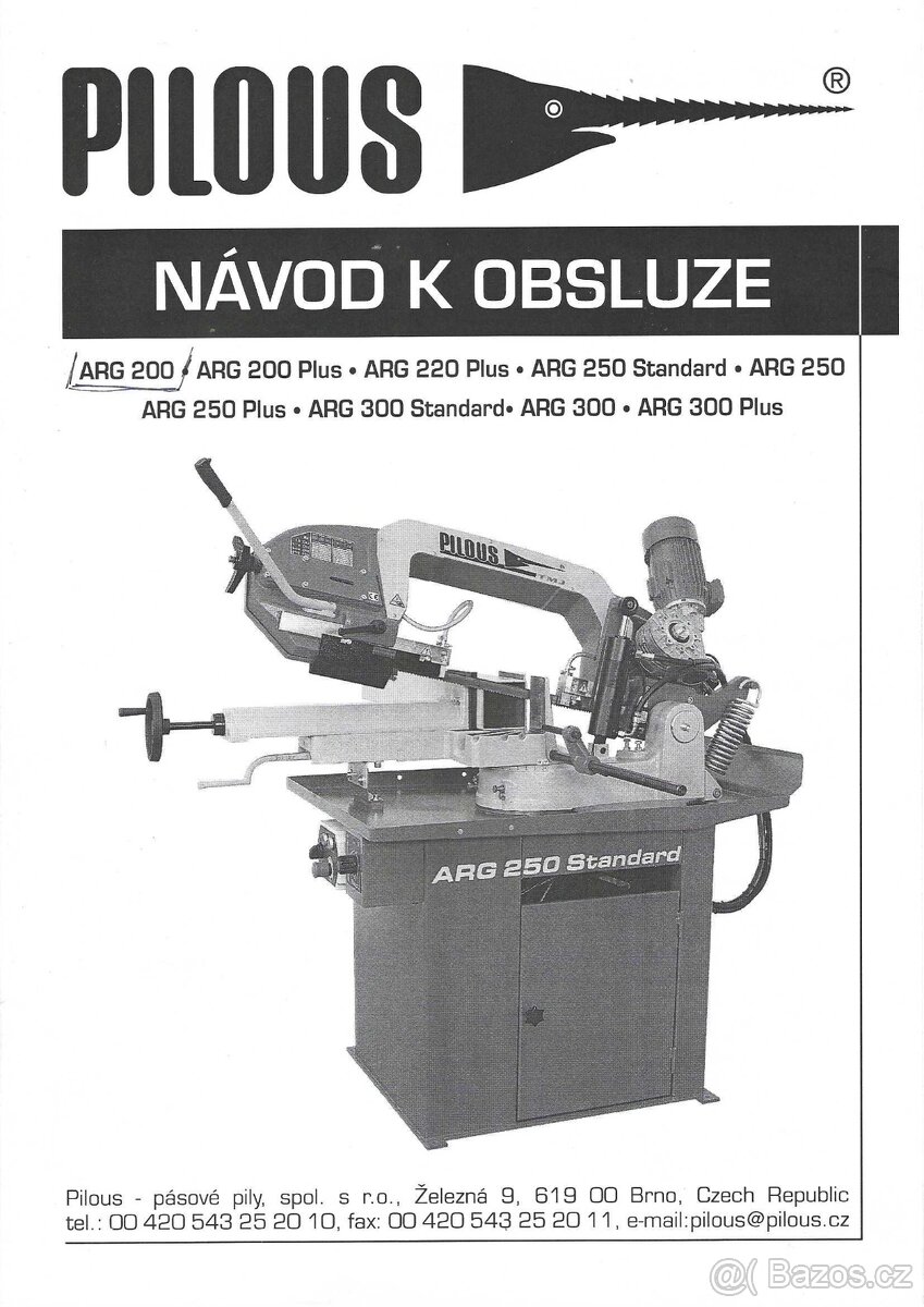 pásová pila na kov Pilous