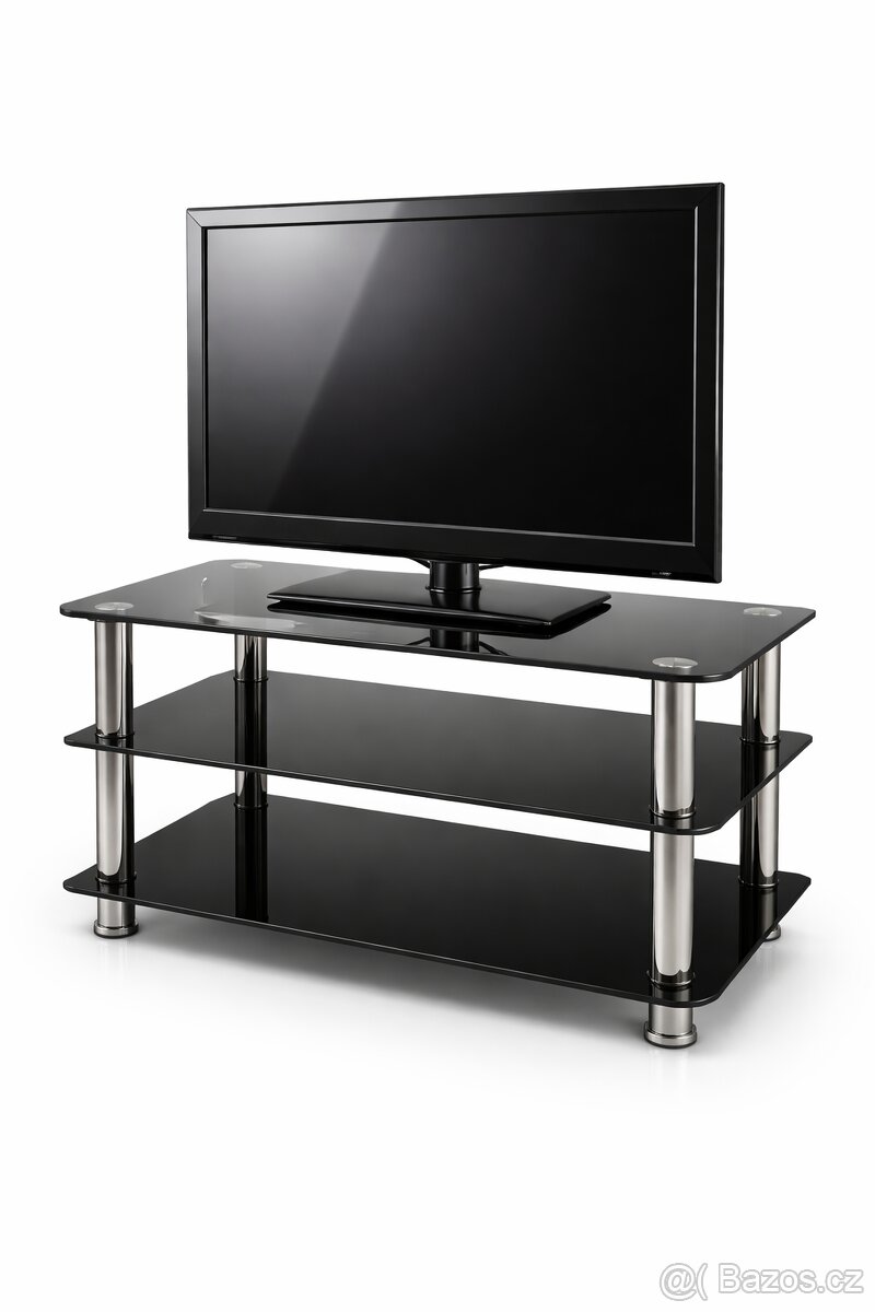 Skleněný TV stolek