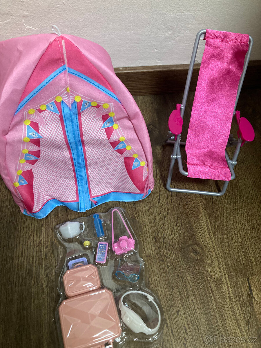 barbie kuchynka, hračky, doplnky, stan barbie
