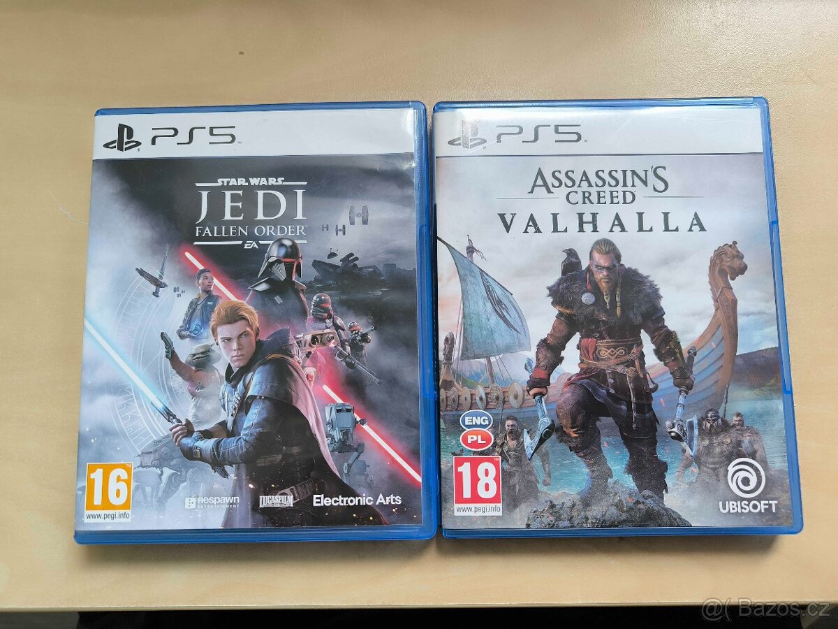 PS5 hry - Assasins Creed Valhalla + SW Jedi Fallen Order