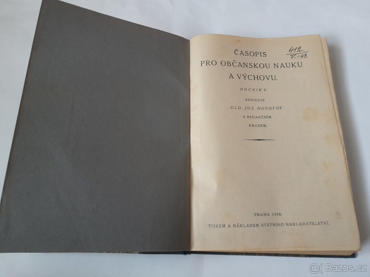 ČASOPIS PRO OBČANSKOU NAUKU A VÝCHOVU r.1928, 1929, 1930