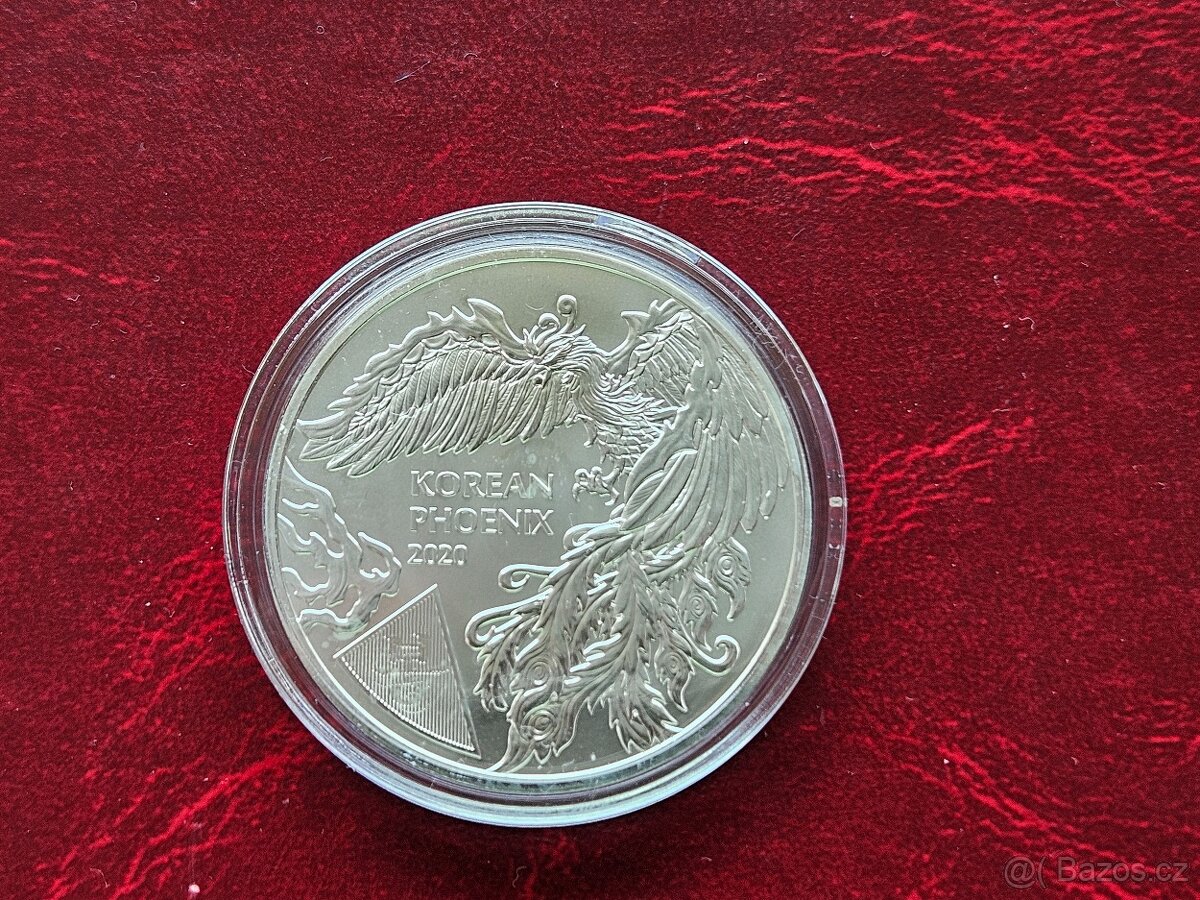 1 oz stříbrná mince Phoenix Fénix 2020 Jižní Korea