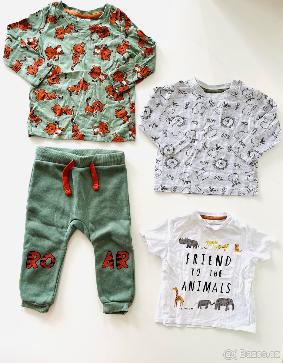 Set oblečení se safari zvířátky, vel. 80