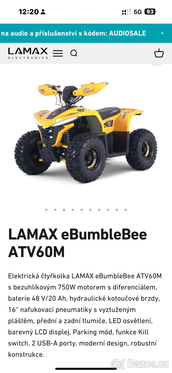 Lamax dětská elektro čtyřkolka