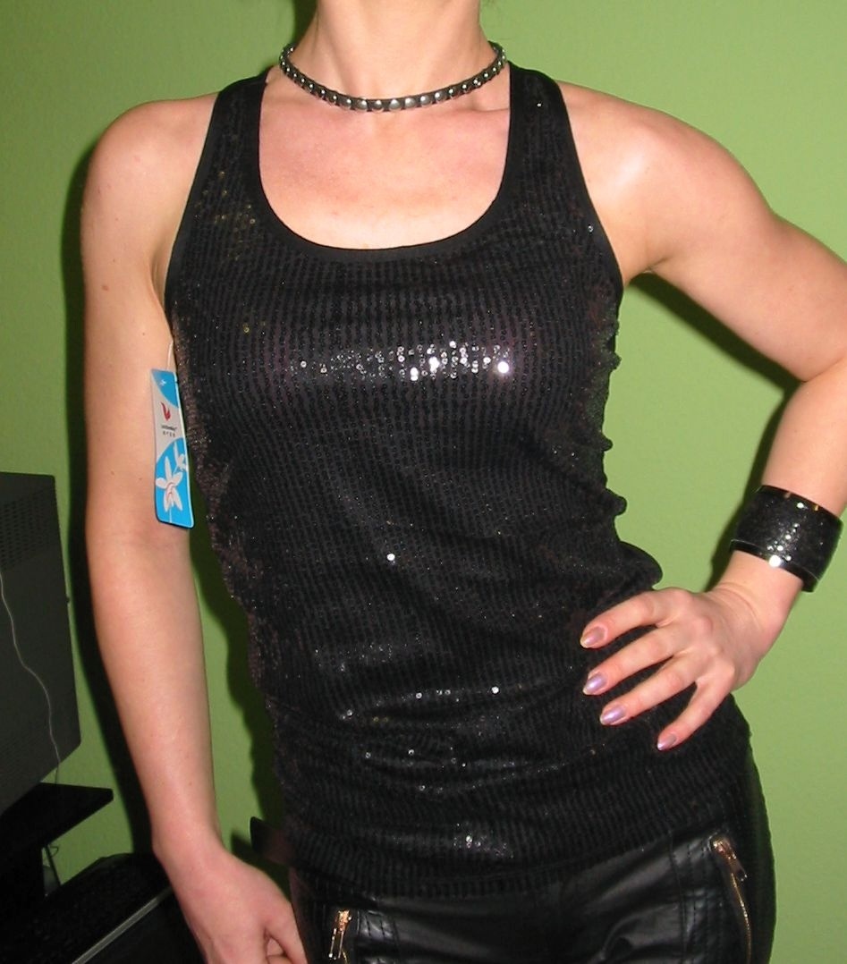 Nové párty tílko s flitry vel.S