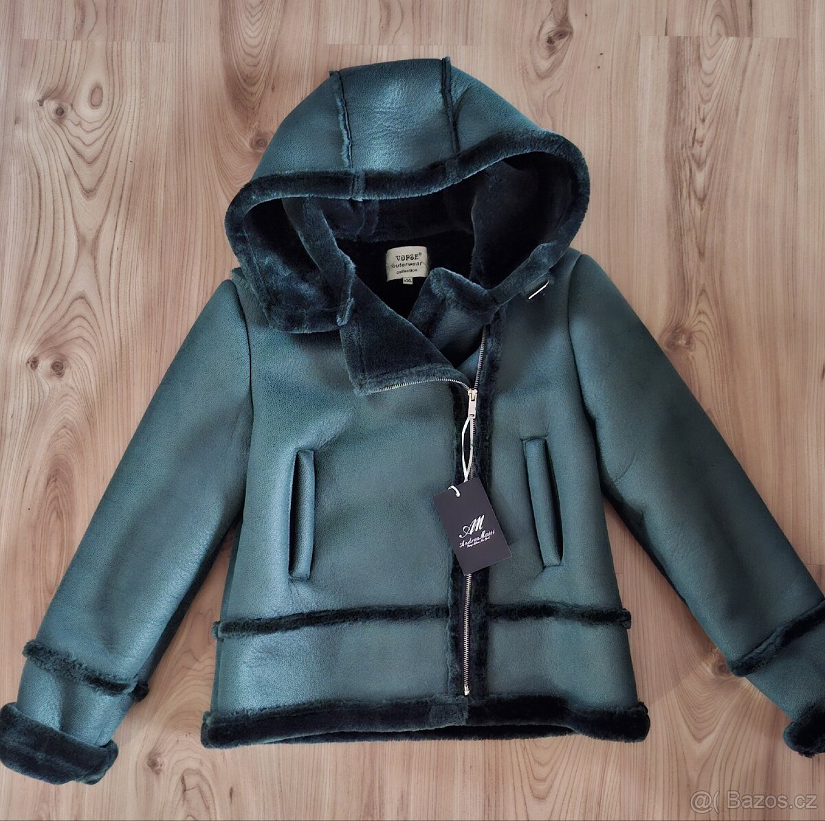 Dámská teplá bunda bomber s umělé kůže