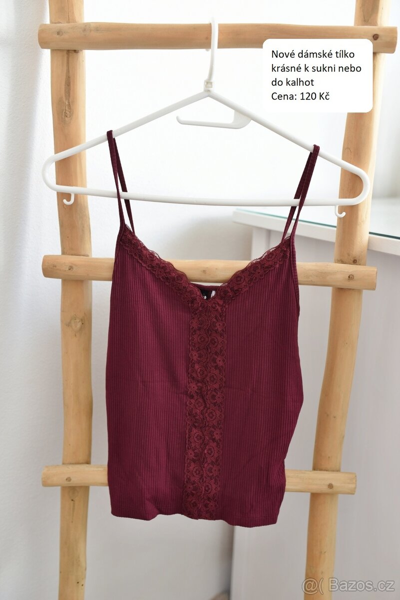 Nový vínový/černý top