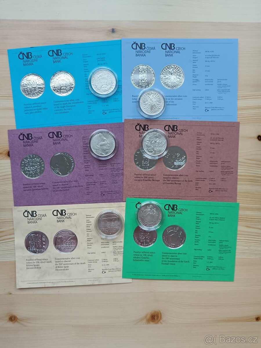 200kč ČNB Proof provedení Stříbrné mince