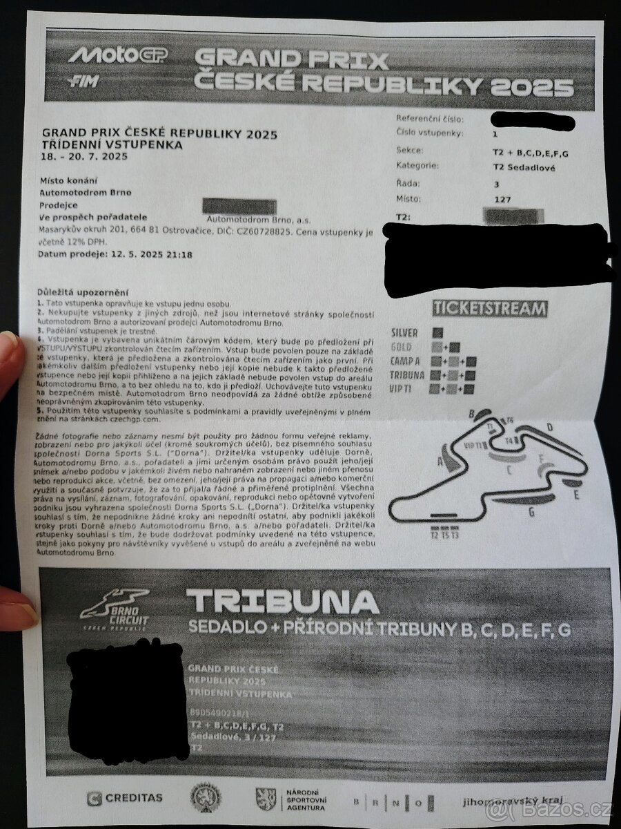 Vstupenka na Grand Prix Brno třídenní