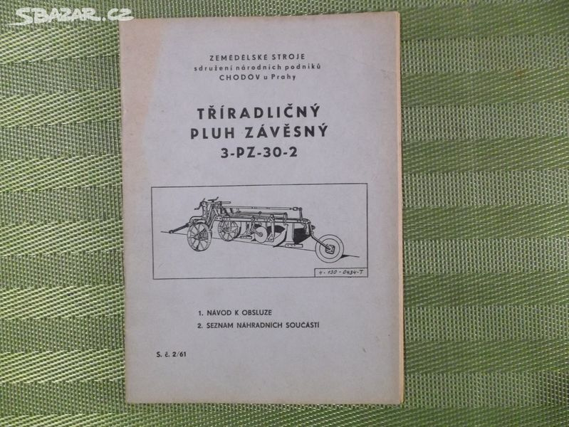 Tříradličný závěsný pluh /pouze kopie/