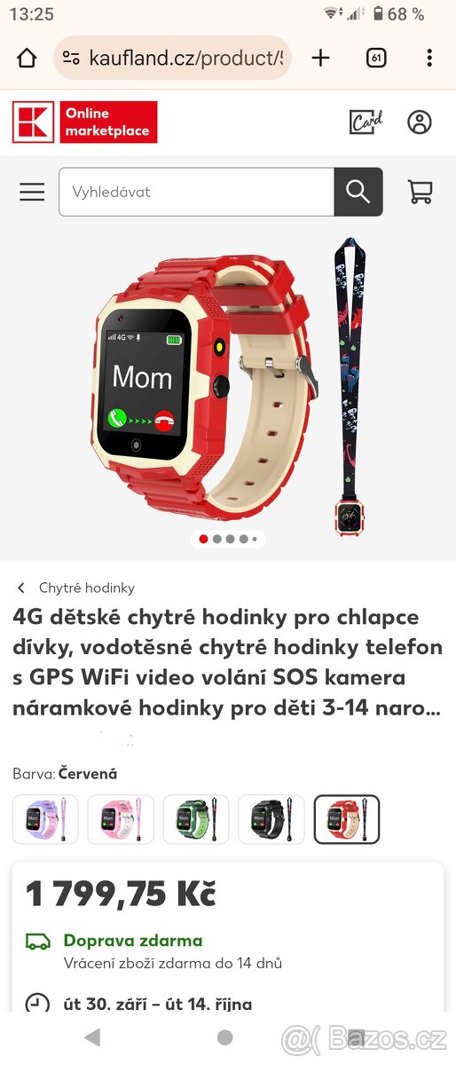 Smart dětské 4G hodinky v Češtině na SIM kartu.