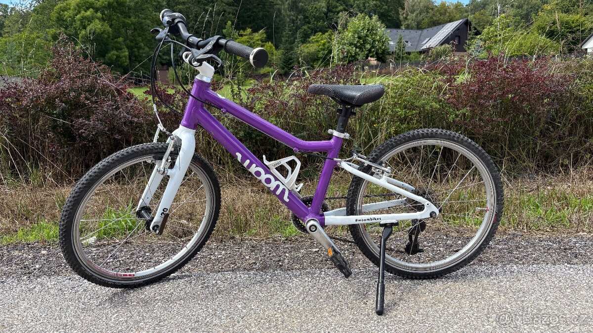 Woom 4 - kola 20", držák na lahev, přehazka 8st.