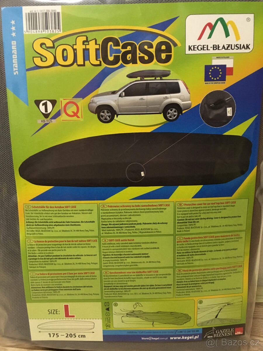 Ochranný potah na střešní box Soft Case 175-205cm