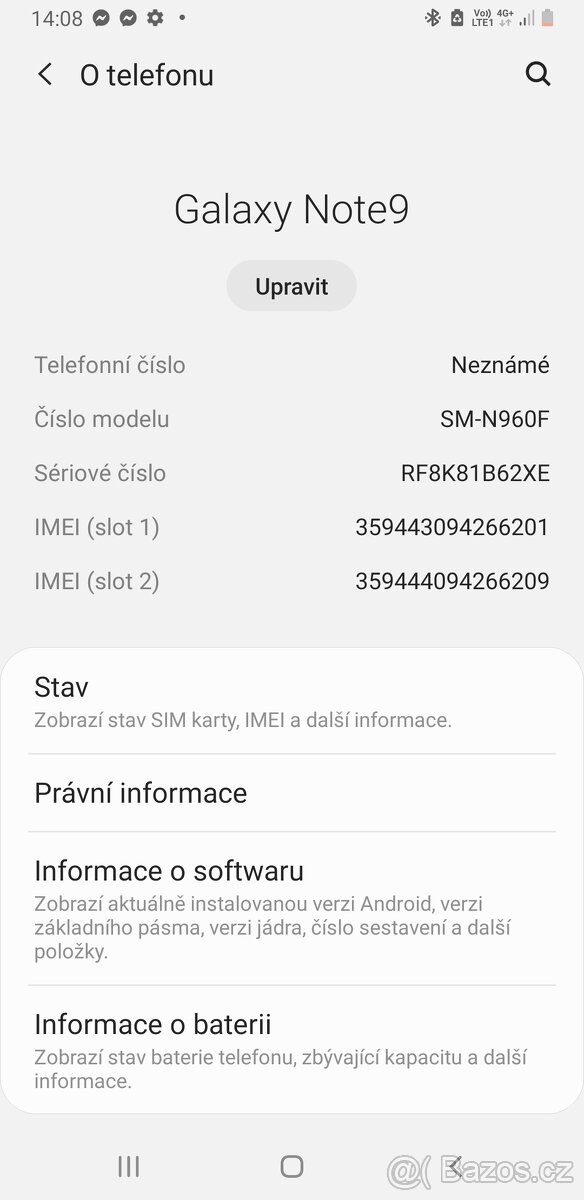 Prodám opotřebovany Samsung galaxy note 9
