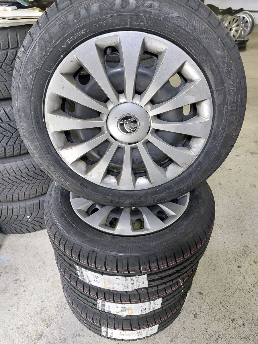 Kompletní kola 15" na Škoda Fabia III. letní nové pneu