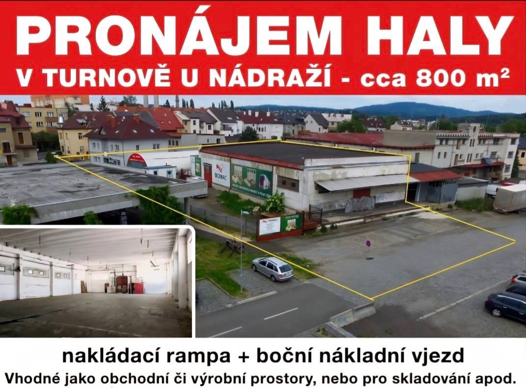 Pronájem haly v Turnově u vlakového a autobusového nádraží.