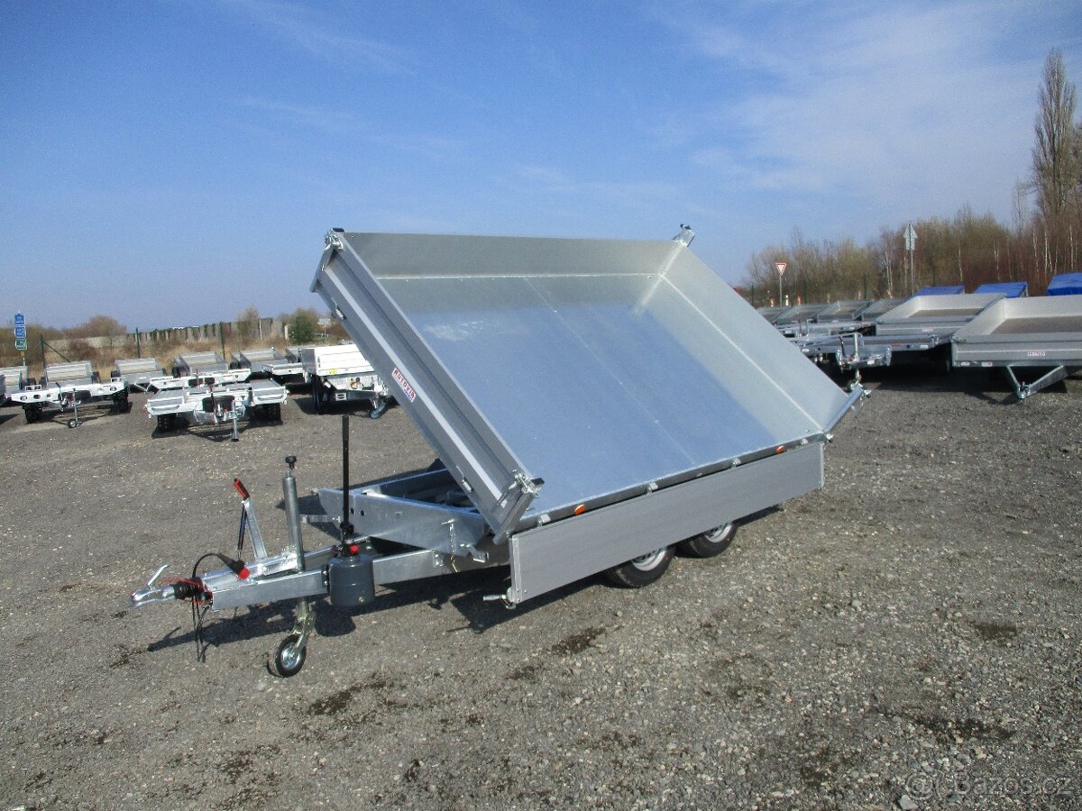 Bazarový třístranný sklápěč VER 3SKS 2,7T 3,05x1,76/0,30 ruč