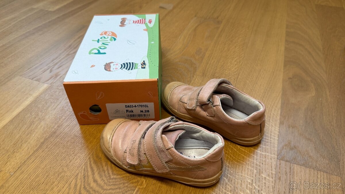 Celoroční kožené dívčí boty Ponte, vel 28