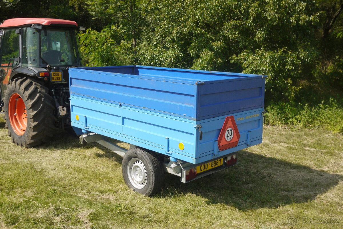 Prodám traktorový vlek Dýnek 1,8 t STK do 2029(cena bez DPH)