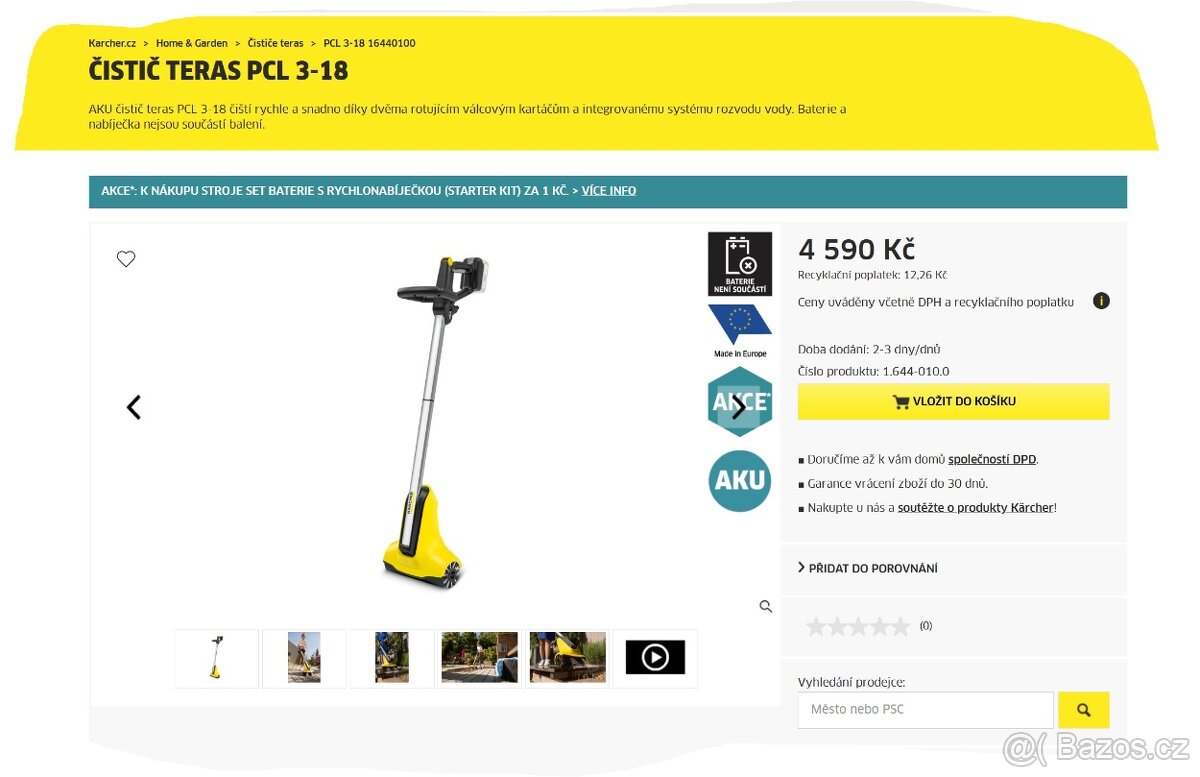 Čistič teras Karcher PCL 3-18