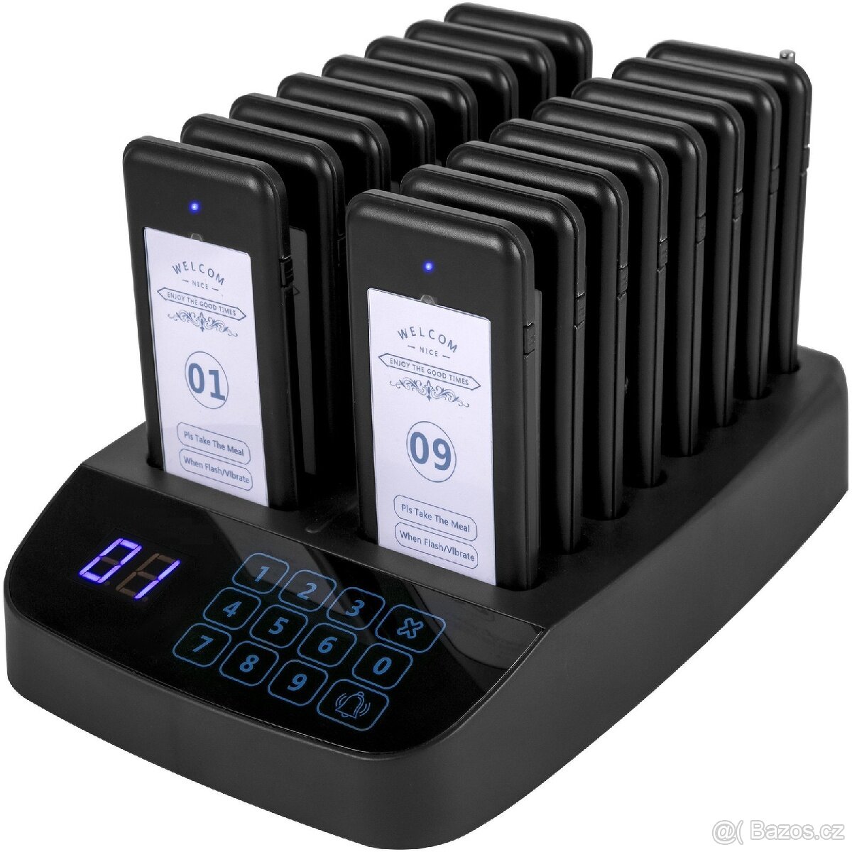 Restaurační pager jednotka + 16 karet