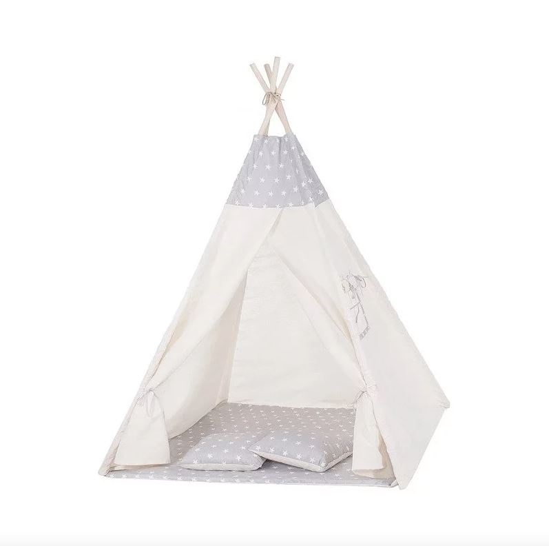 Teepee stan pro děti SPRINGOS Šedý
