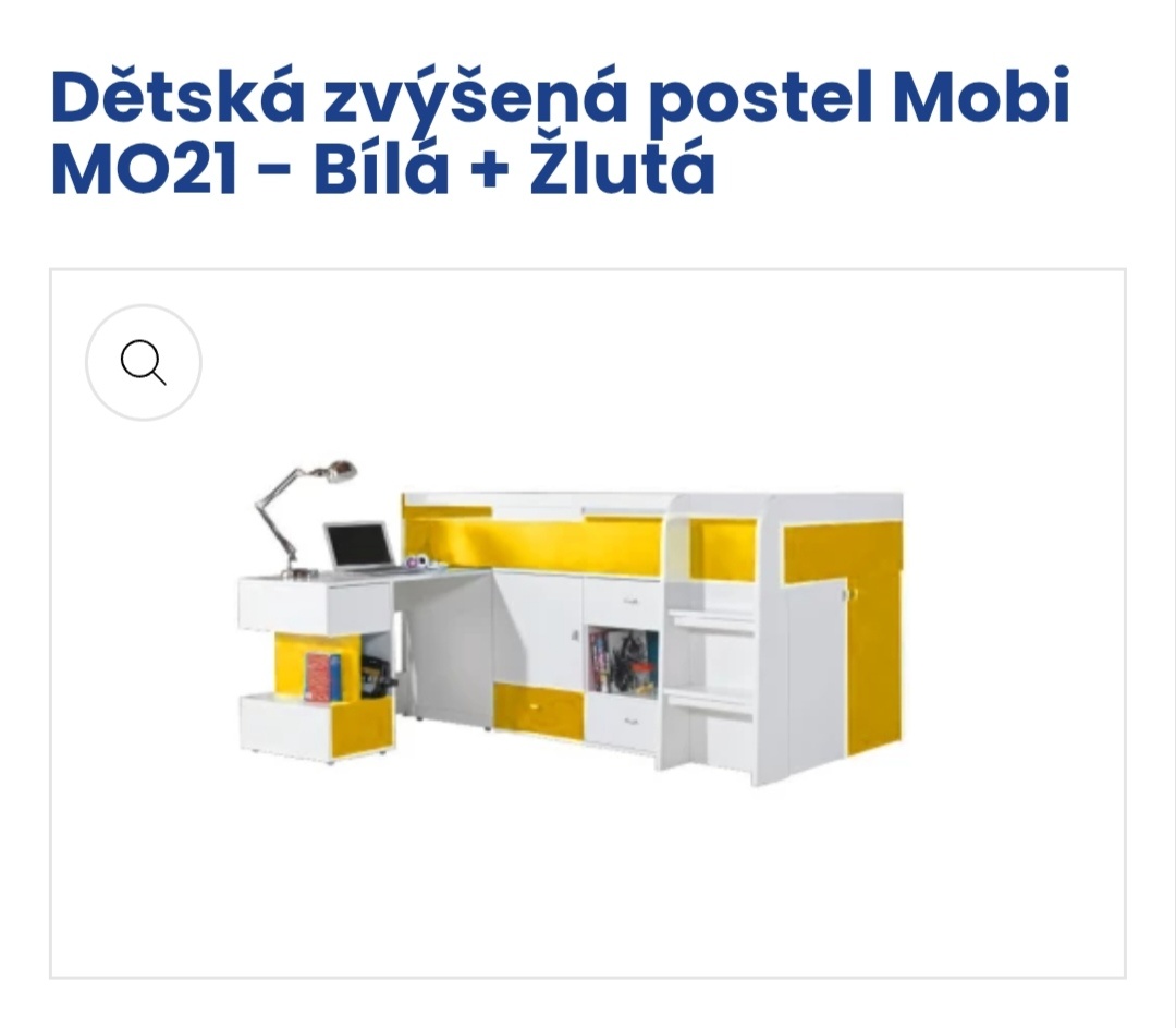 Vyvýšená postel s psacím stolem