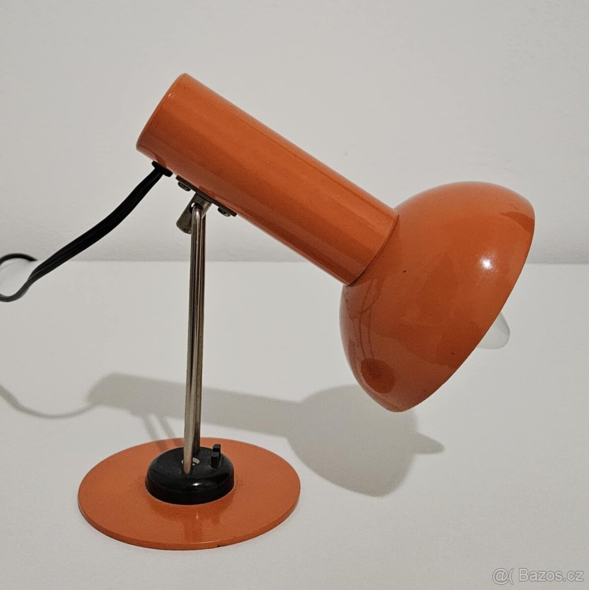STAROŽITNÁ STOLNÍ LAMPIČKA - ORANŽOVÁ - RETRO 70"