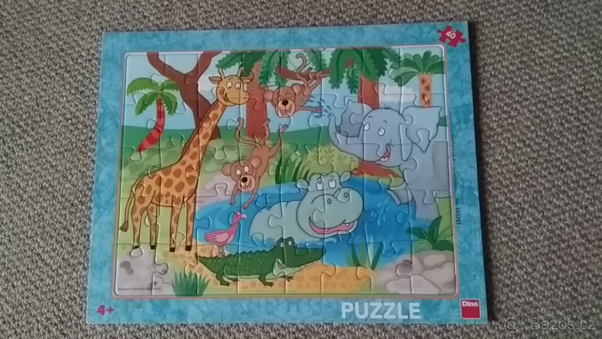 Puzzle s rámečkem pro děti 4+ zvířátka v džungli