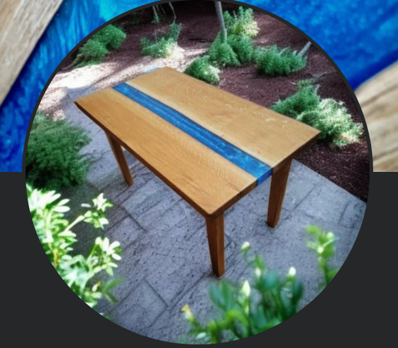 Dubový stůl s epoxidovou pryskyřicí ruční výroba