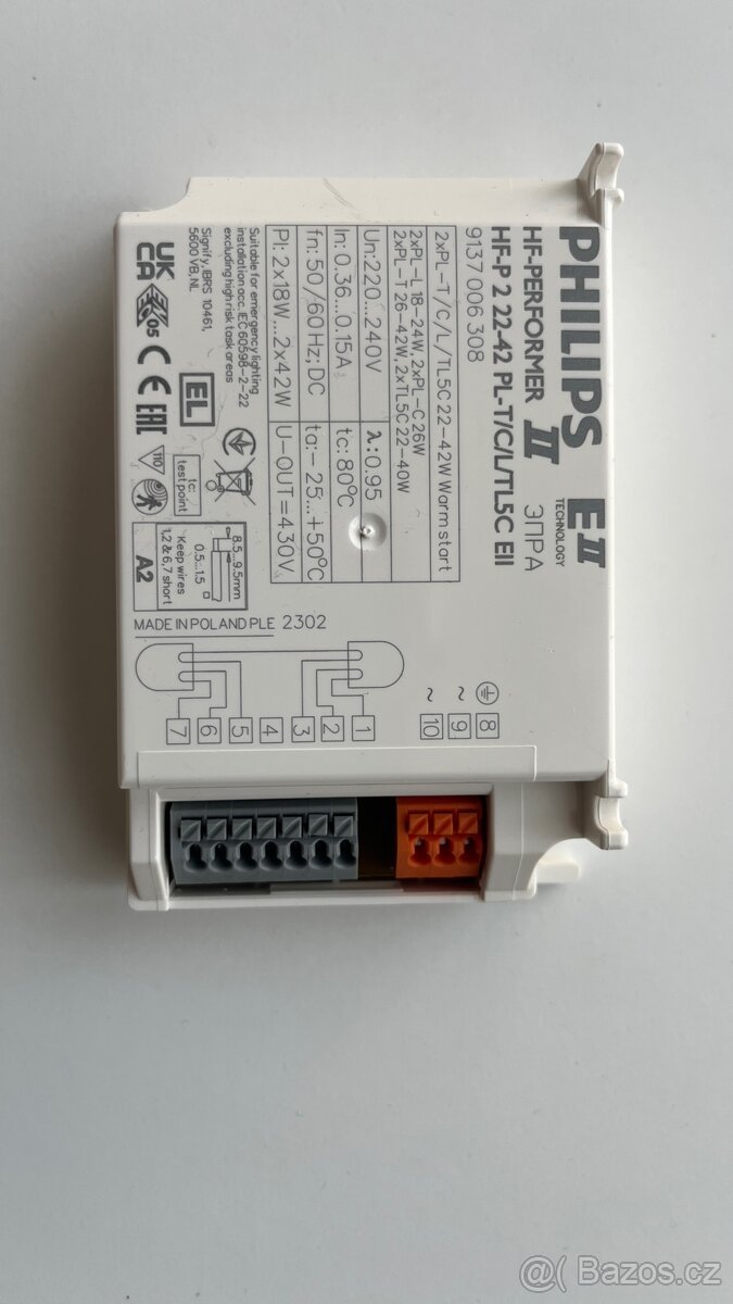Předřadník (ballast) PHILIPS HF-P 2 22-42 PL-T/C/L/TL5C EII