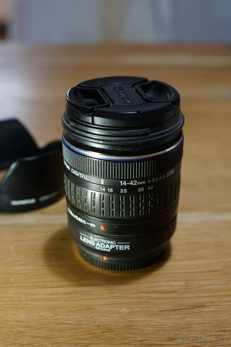 objektiv Olympus 14-42mm 1:3.5-5.6 4/3 + adaptér