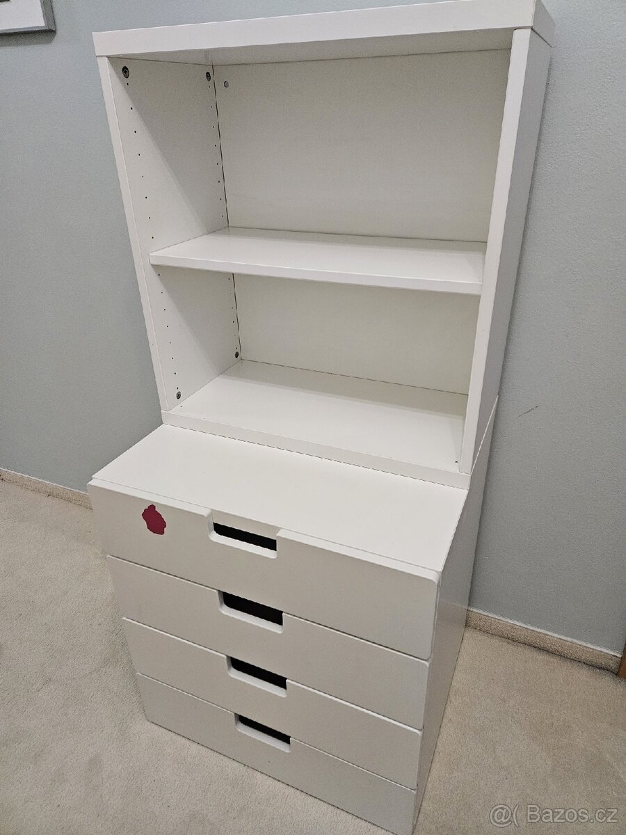 REZERVACE - Skříňka IKEA Stuva + 2 modrá čela k šuplíkům