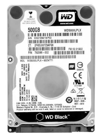HDD WD Black 500GB, 2,5", 7200rpm