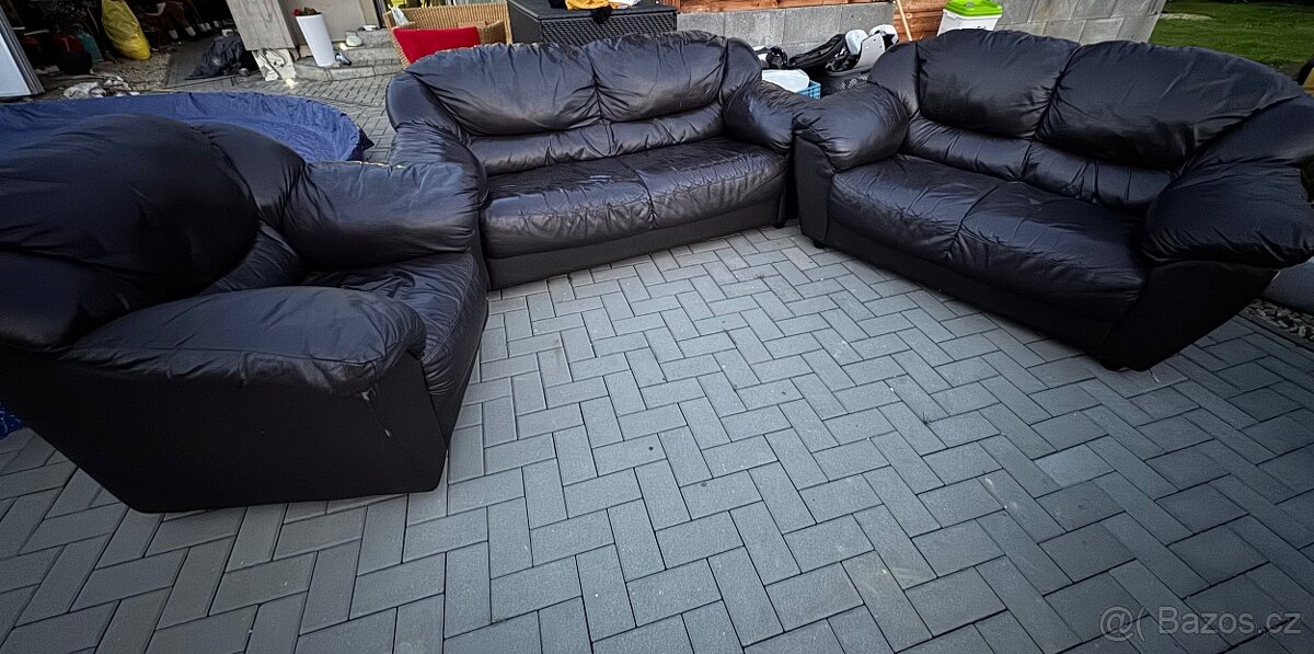 Kožená sedací souprava, sedačka
