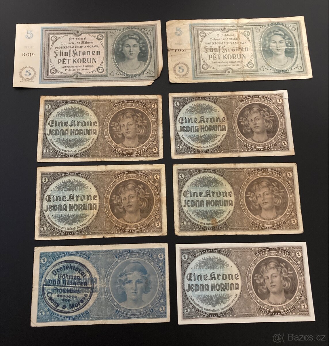 bankovky Protektorát Čechy a Morava 1939-1945