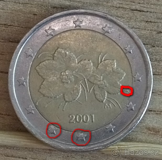 2 Euro 2001 Finsko vzácna pšeničnoražba.