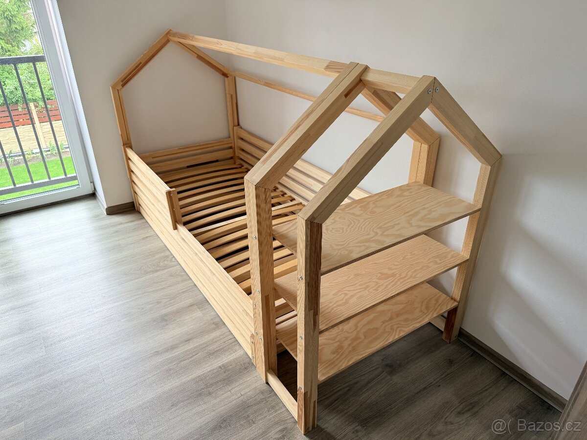 Domečková postel Elis Design s regálem