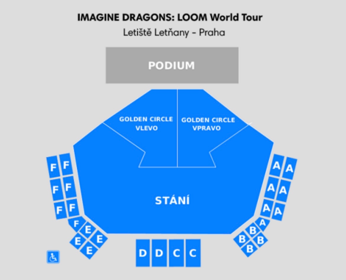 Prodám 2 vstupenky na koncert Imagine Dragons 9.6.2024,Praha