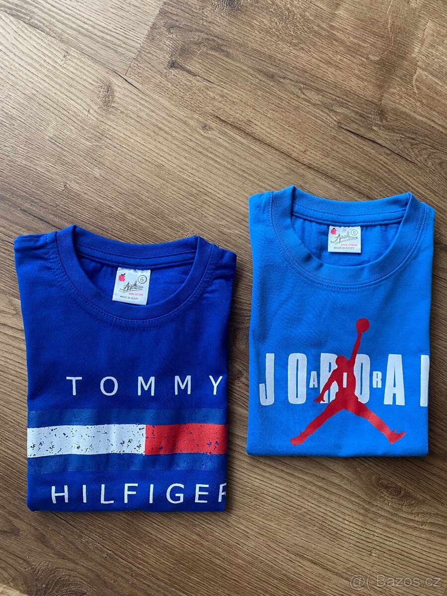 Nové trička Tommy Hilfiger a Jordan
