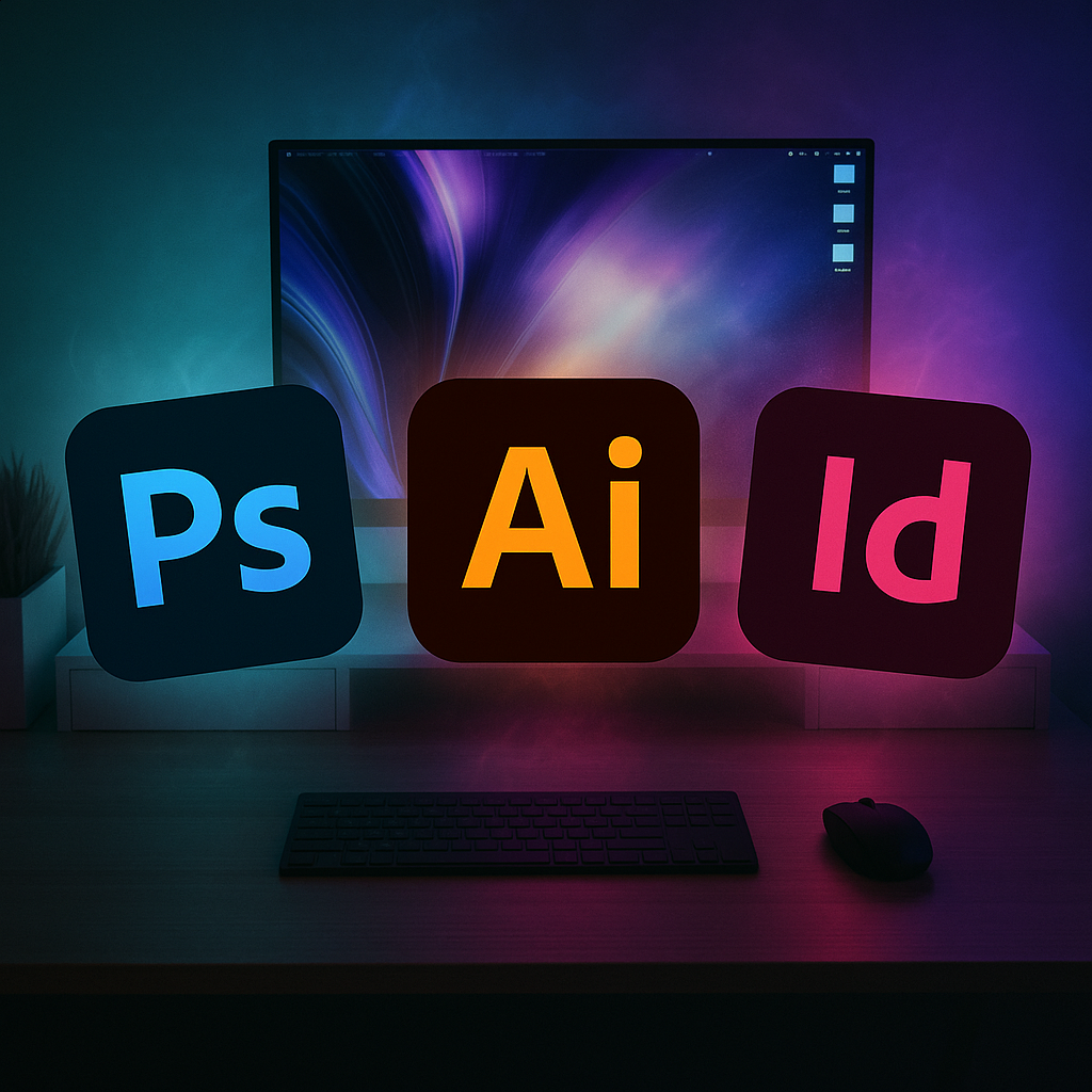 Balík Adobe 2025: Photoshop, Illustrator, InDesign