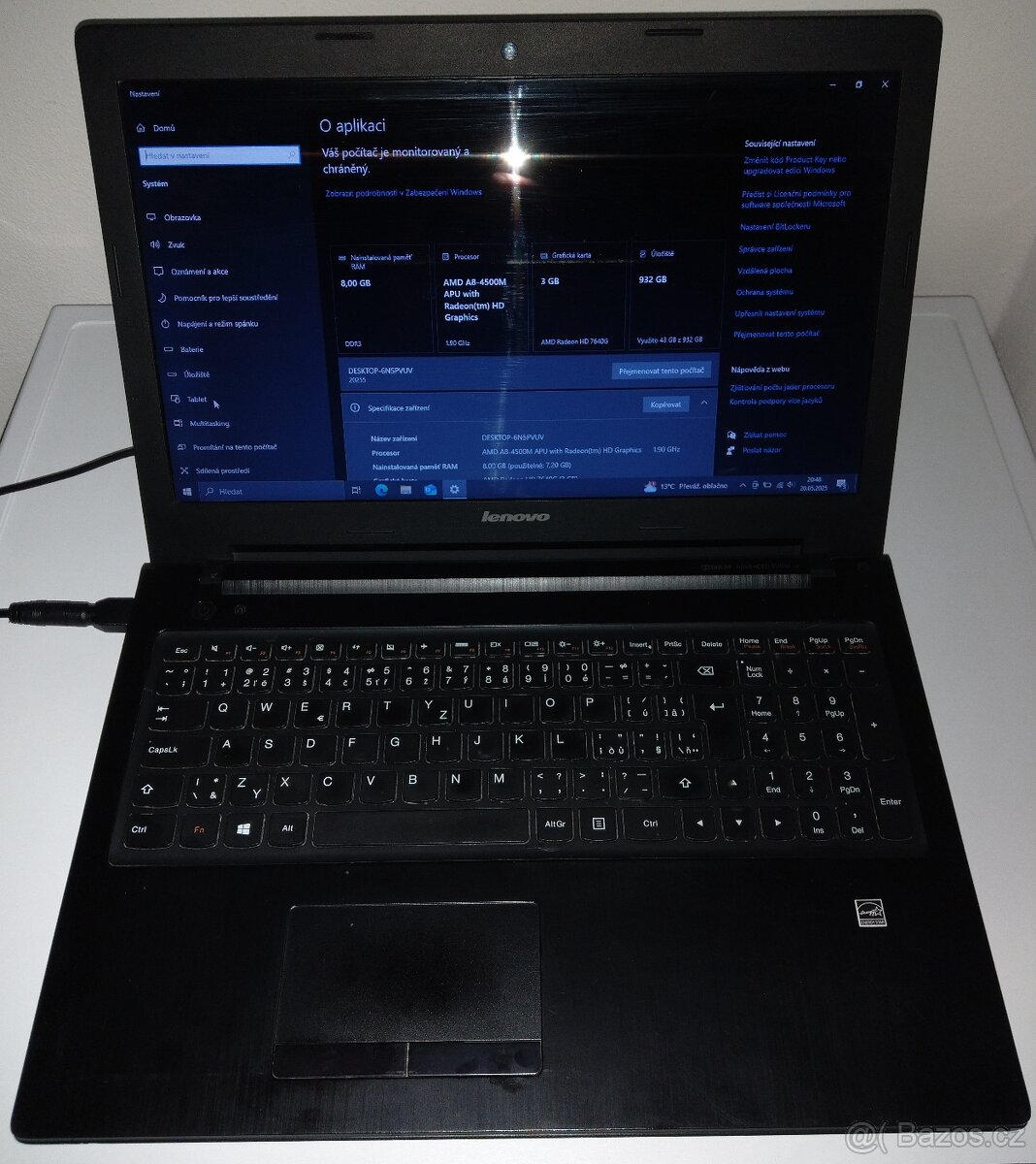 Lenovo G505s AMD A8, 8gb rám, 1TB hdd, radeon