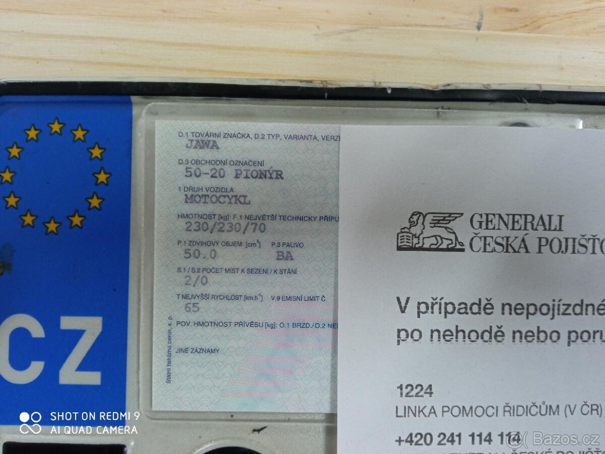 Jawa 20 pionýr DOKLADY PRODÁNO