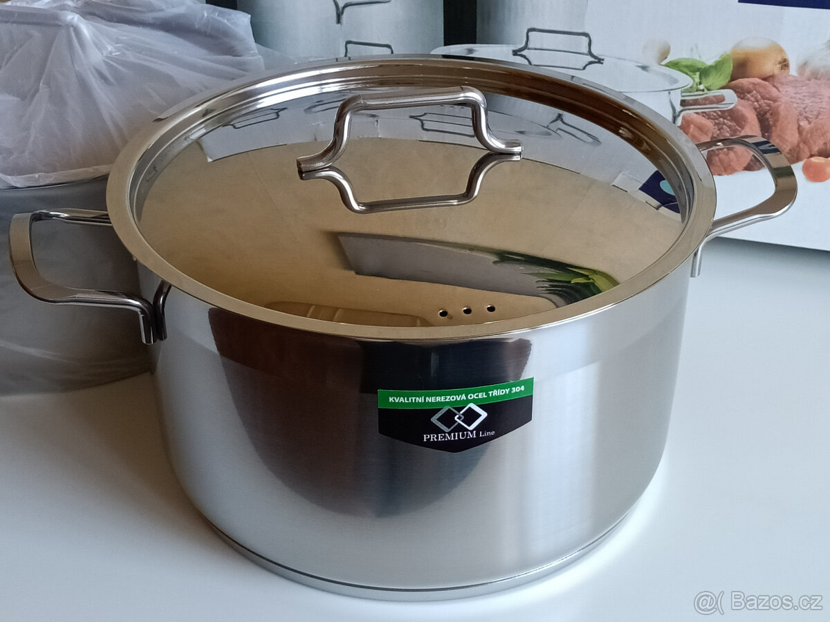 Nerezové kastroly s poklicí 4,3 l a 6,2 l (Orion)