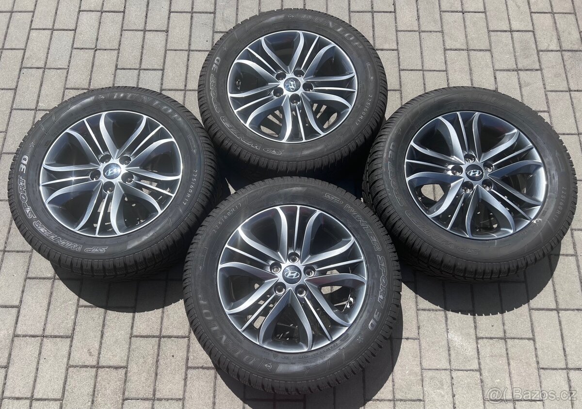 Hyundai Tucson, i35 - 17"alu + zimní 225/60 R17 Dunlop 8-9m
